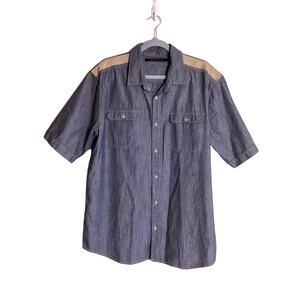 Sean John Mens Denim Button Down Short/SL Shirt  Sz. 2XL EUC